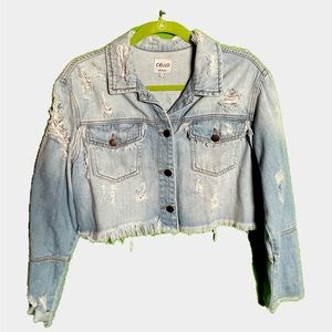 Cello Distressed Jean Jacket